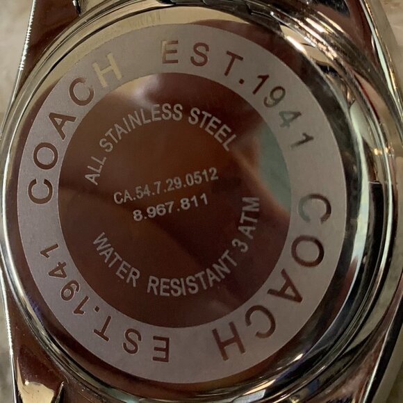 Coach "Andee" Boyfriend Watch Stainless Steel with Black and Light Blue Dial - Picture 3 of 6